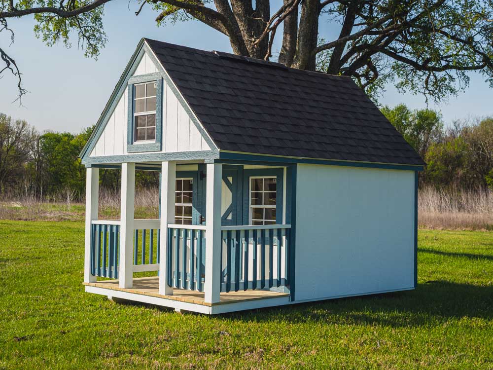 Playhouse delivered to the family yard